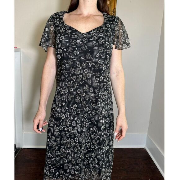 Vintage Paisley Midi Dress Size 16 - Picture 1 of 4